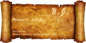 Monori Jolán névjegykártya